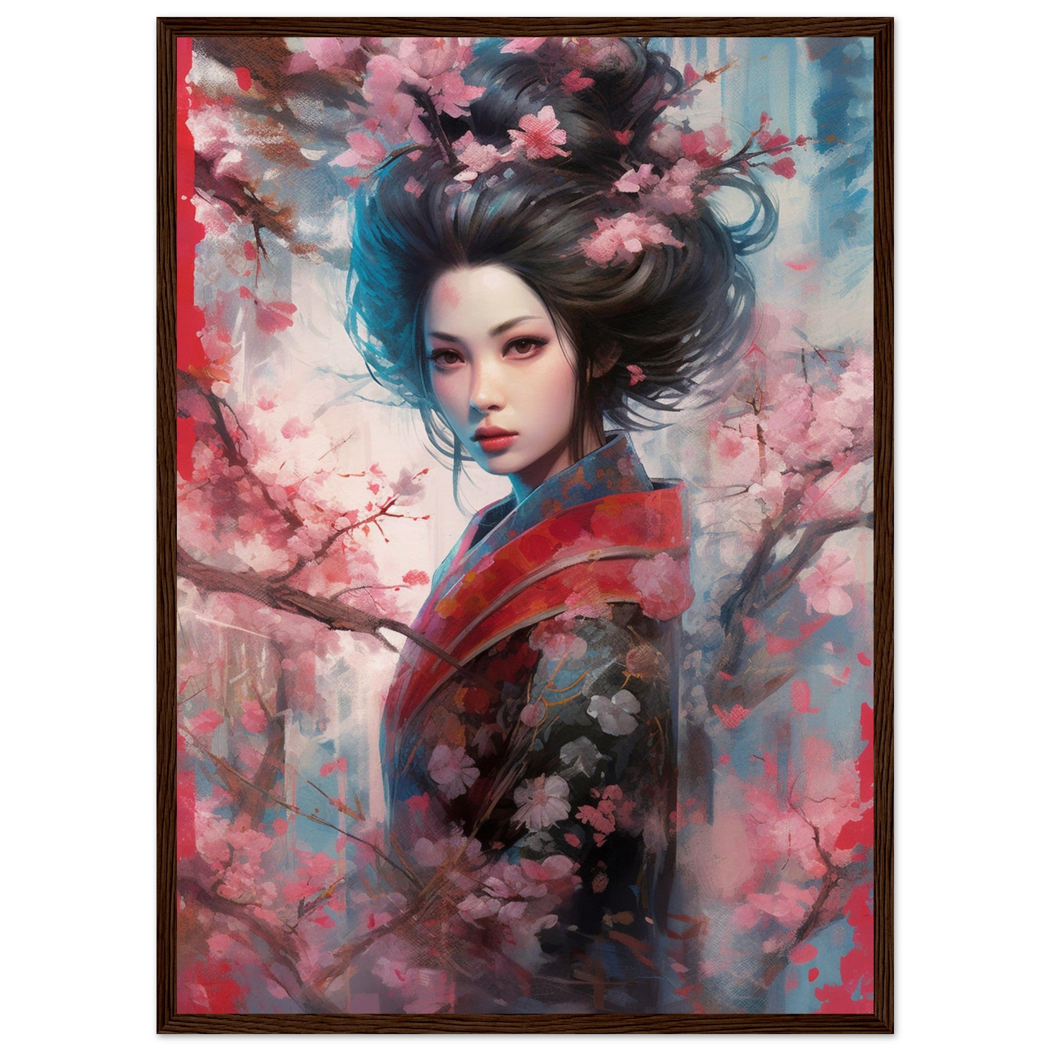 Japanese girl looking through cherry blossoms - immersiarts