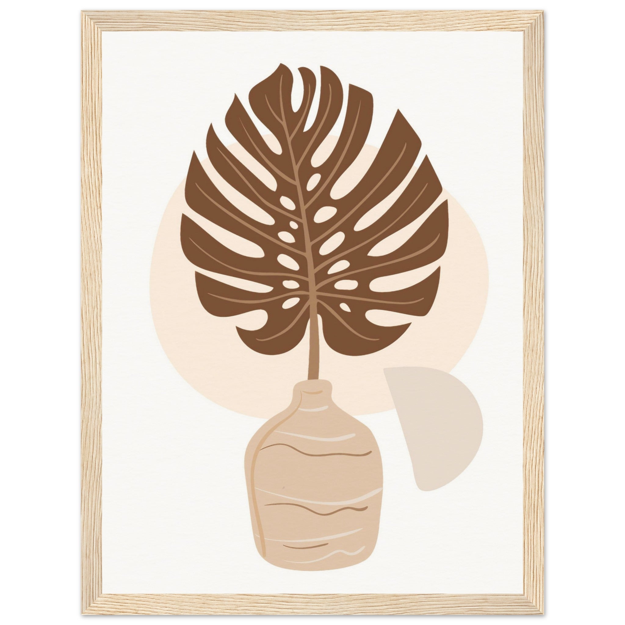 Boho Monstera Leaf with pot