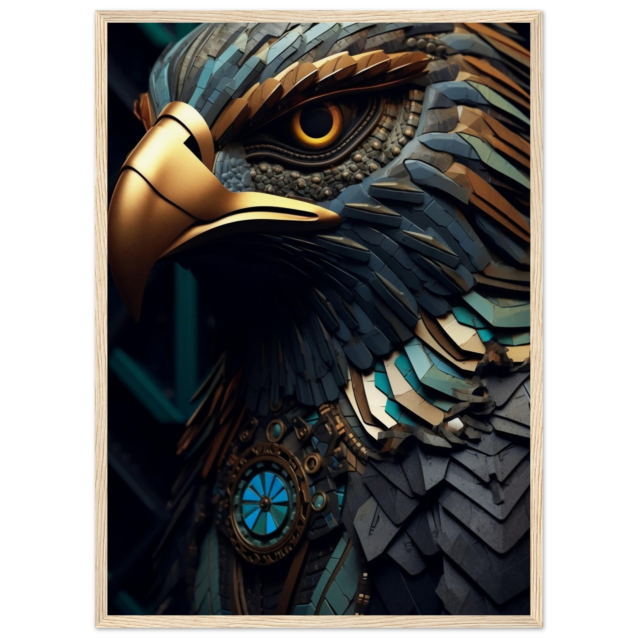 Golden Geometric Eagle top half - immersiarts
