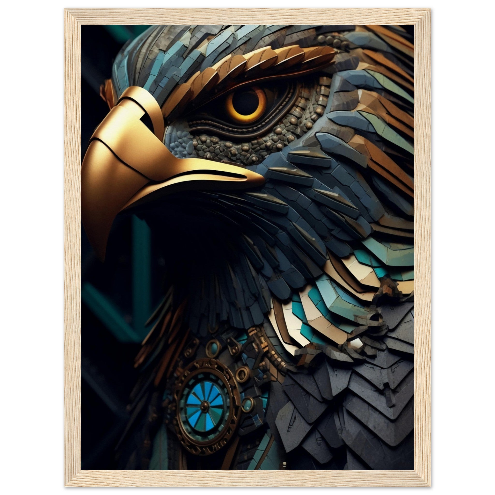 Golden Geometric Eagle top half - immersiarts