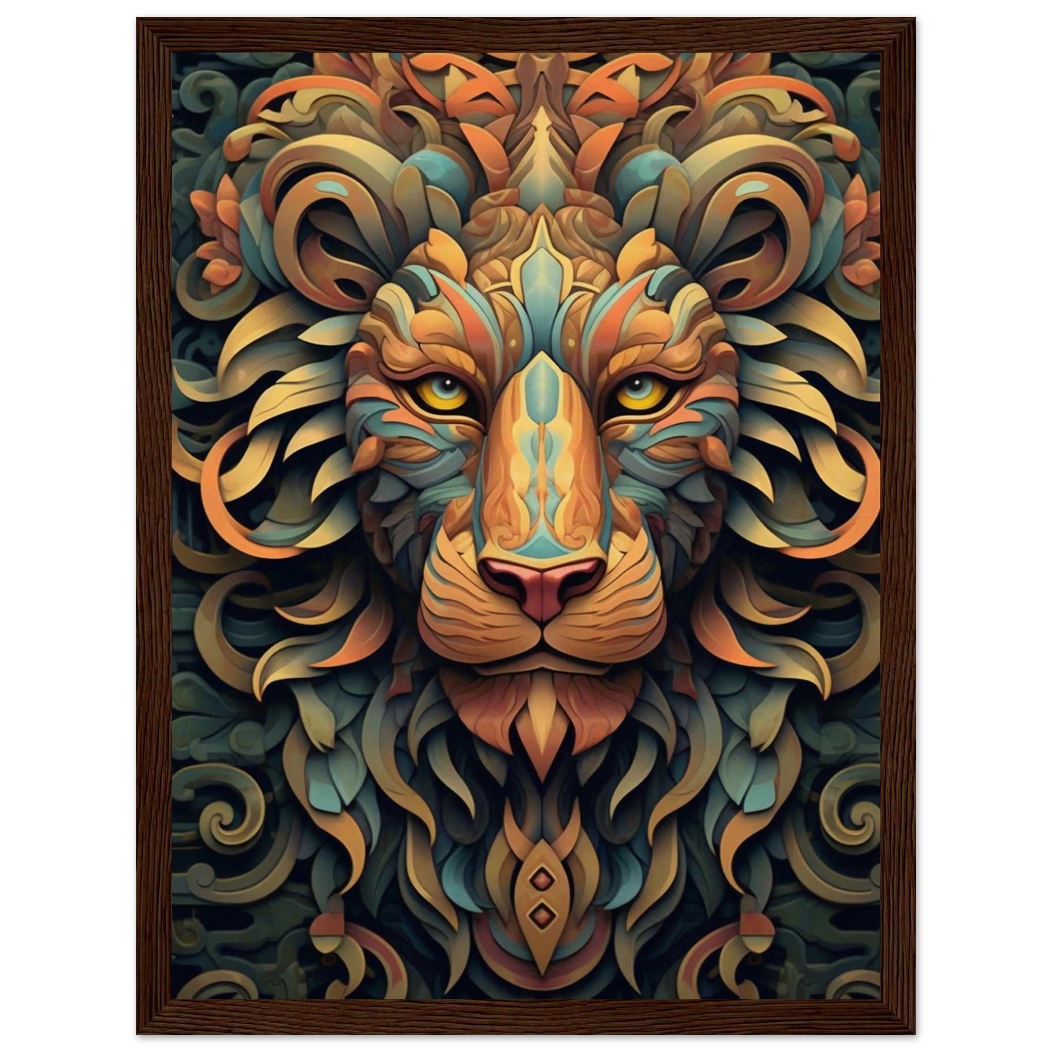 Macro Geometric Lion face - immersiarts