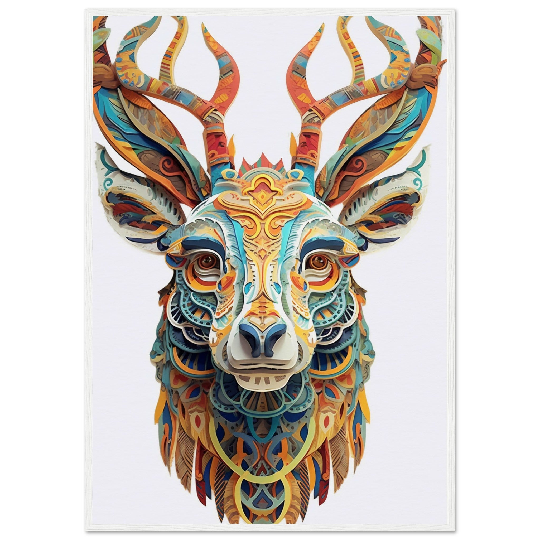 Macro Geometric Reindeer face - immersiarts