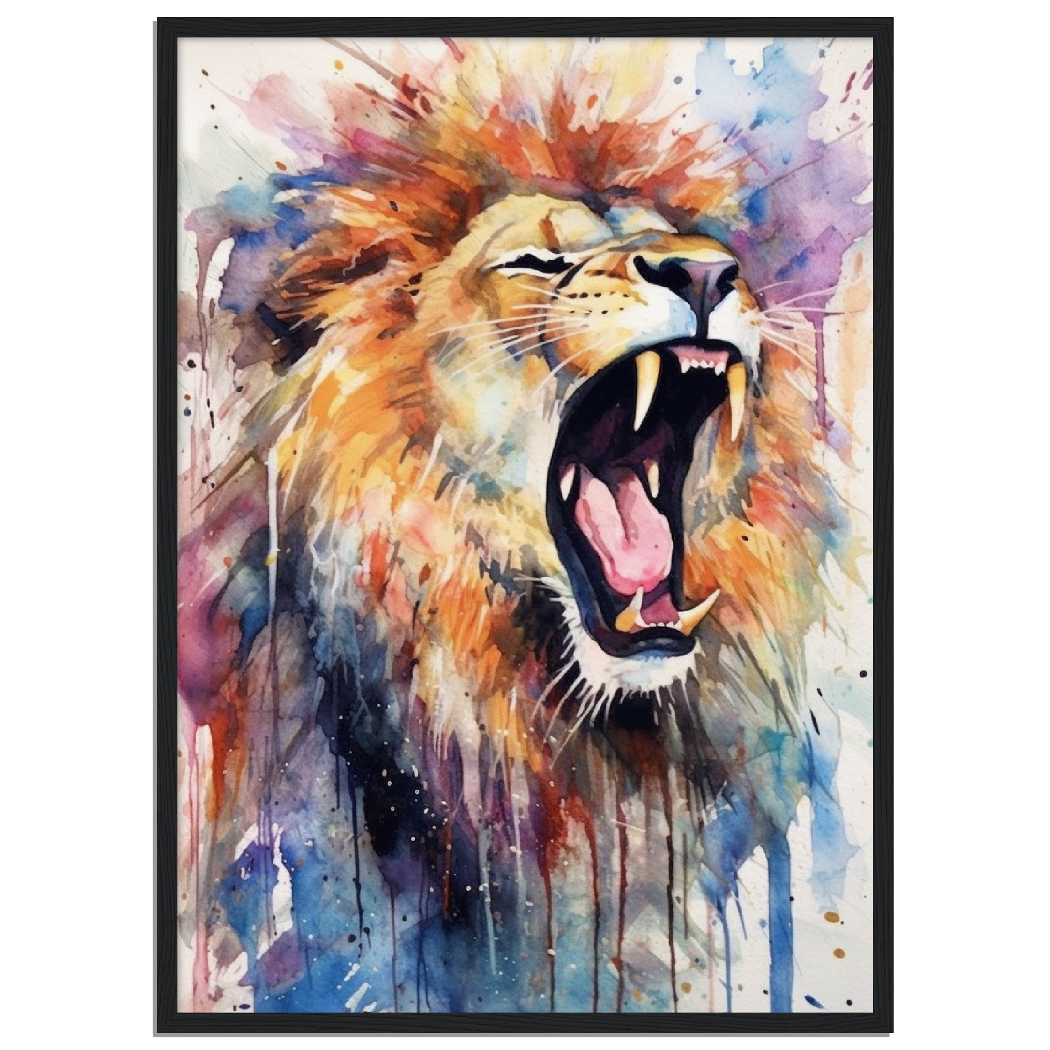 Water colour Roaring Lion - immersiarts