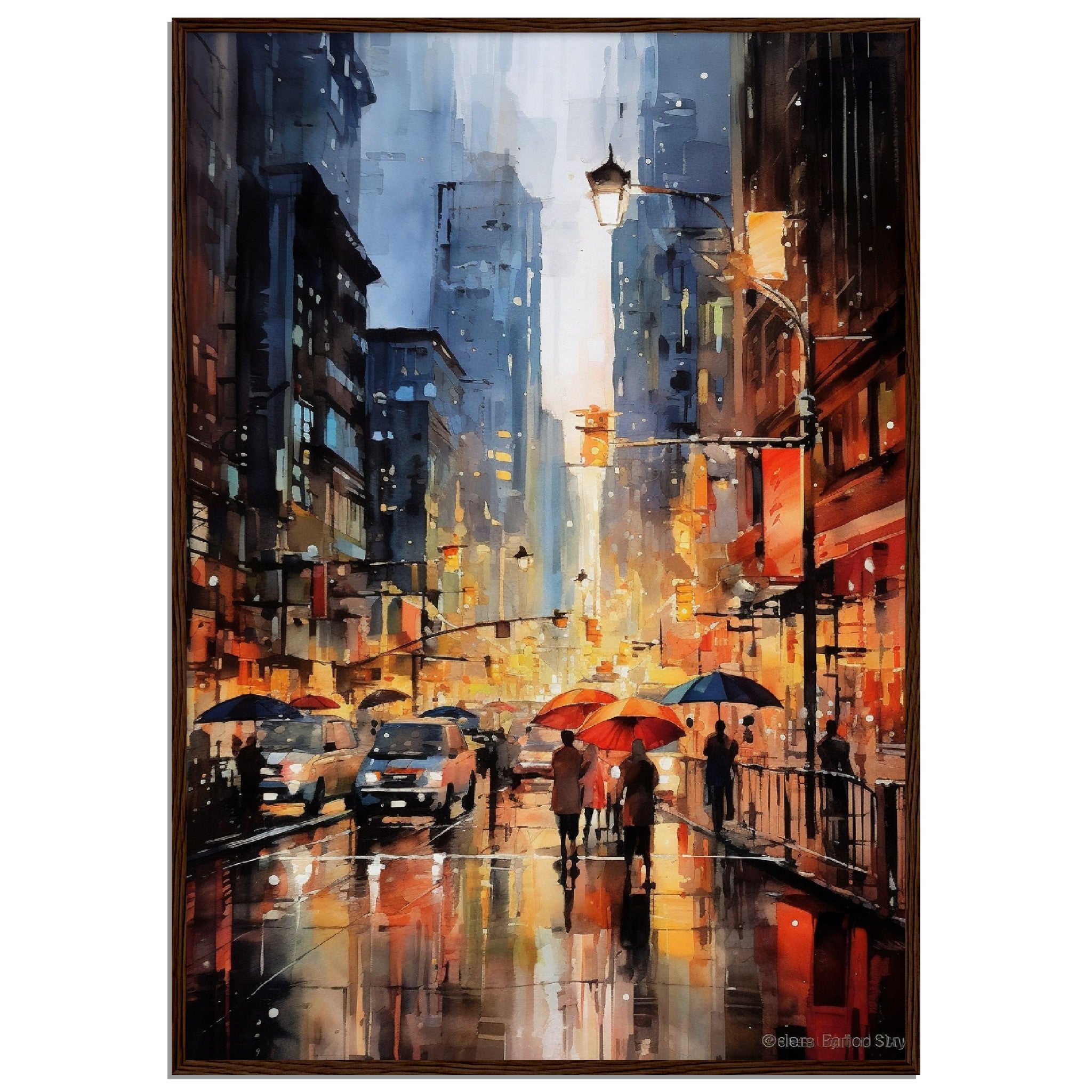 Water Colour Lively Cityscape - immersiarts