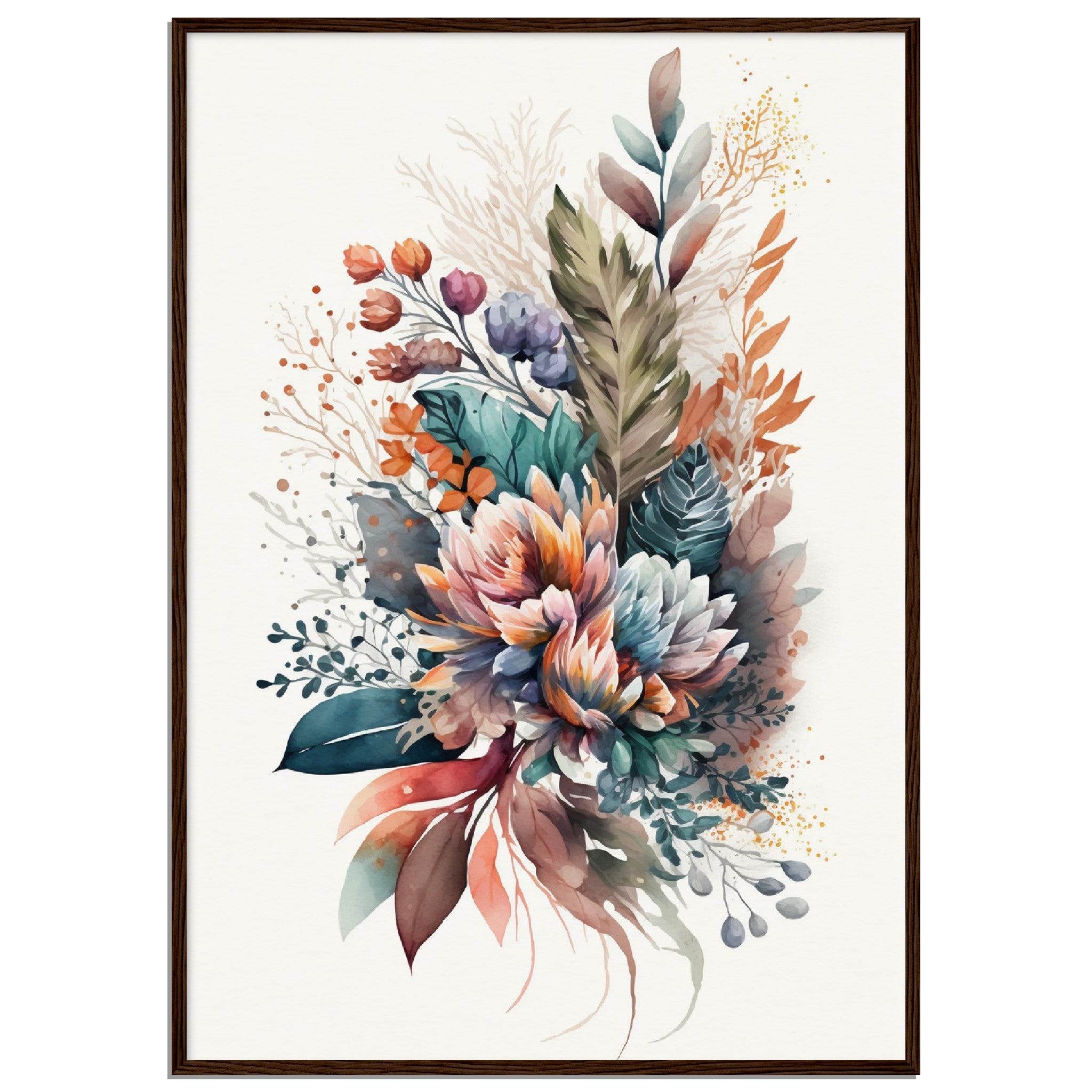 Water Colour Boho Flower Bouquet Style 3 - immersiarts