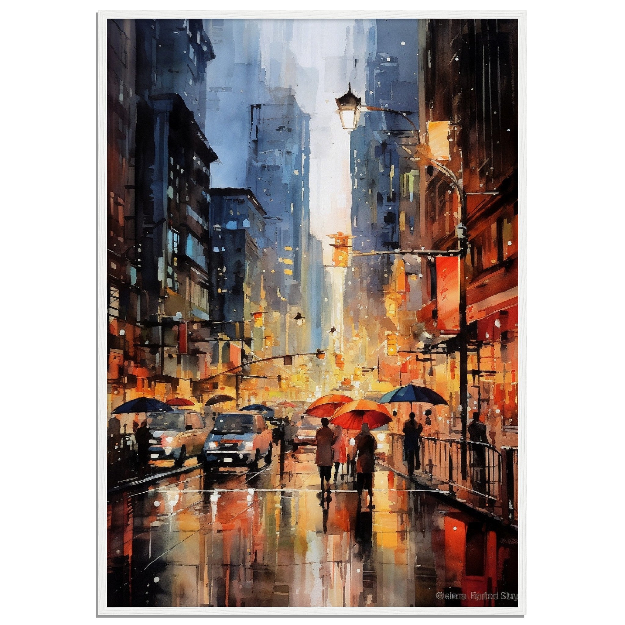 Water Colour Lively Cityscape - immersiarts