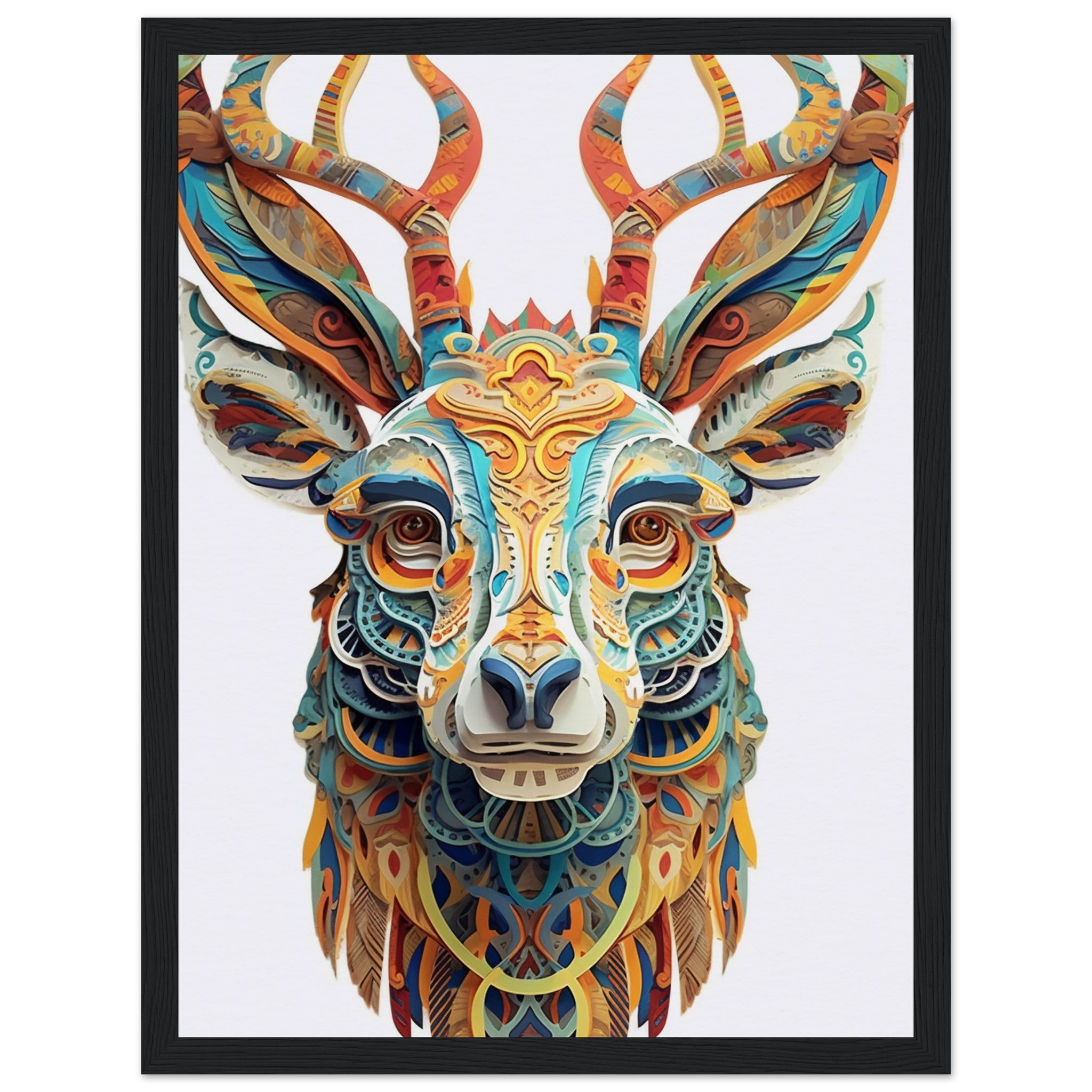 Macro Geometric Reindeer face - immersiarts