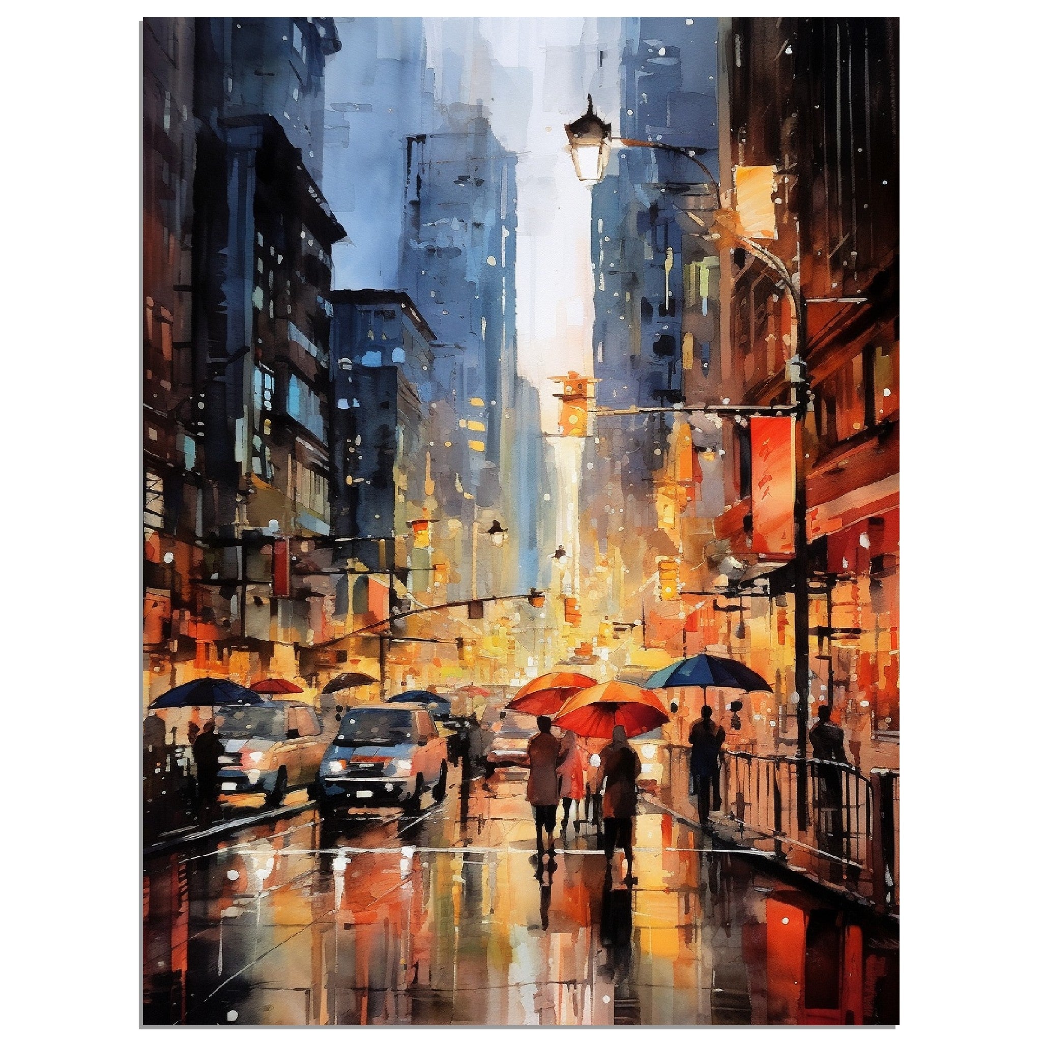 Water Colour Lively Cityscape - immersiarts