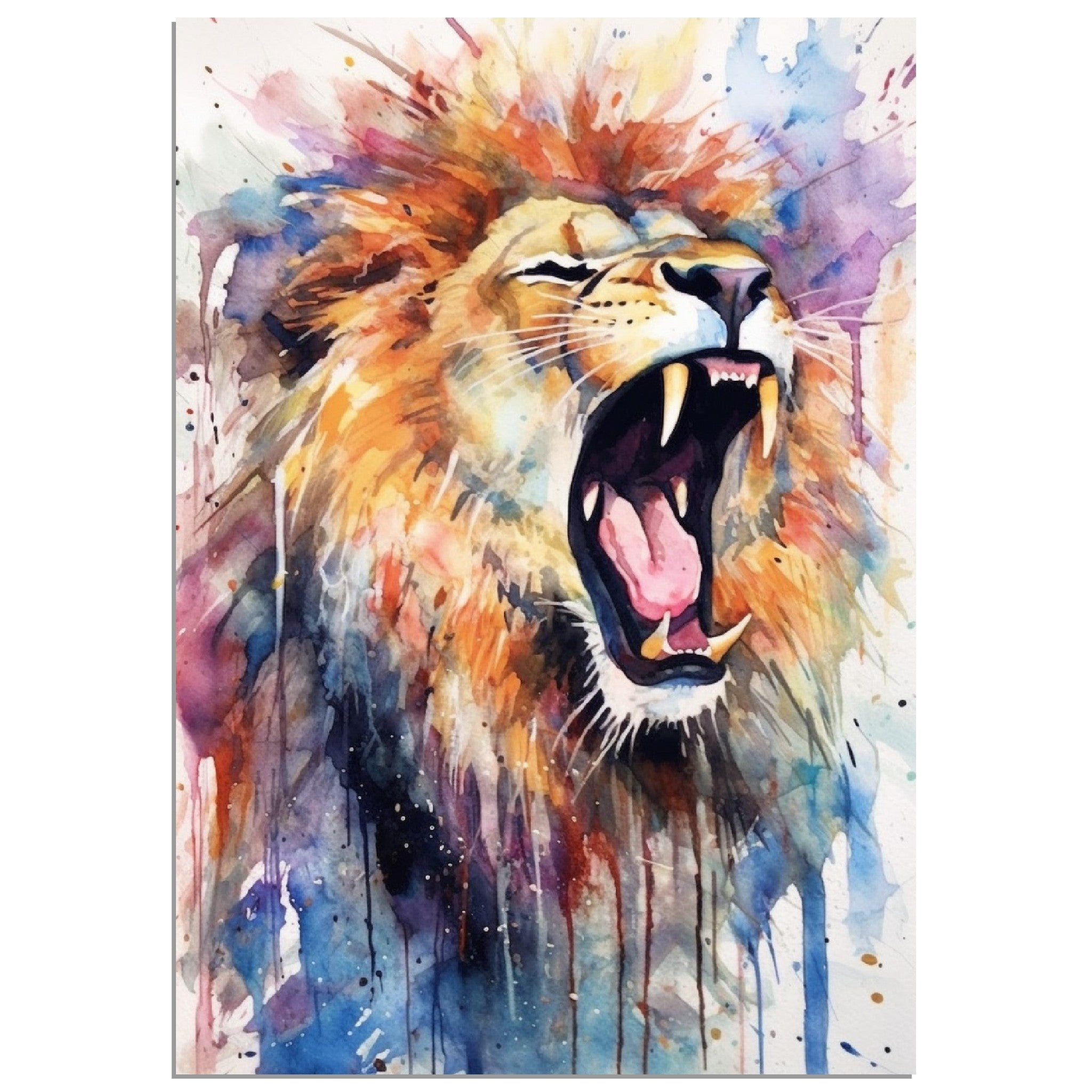 Water colour Roaring Lion - immersiarts