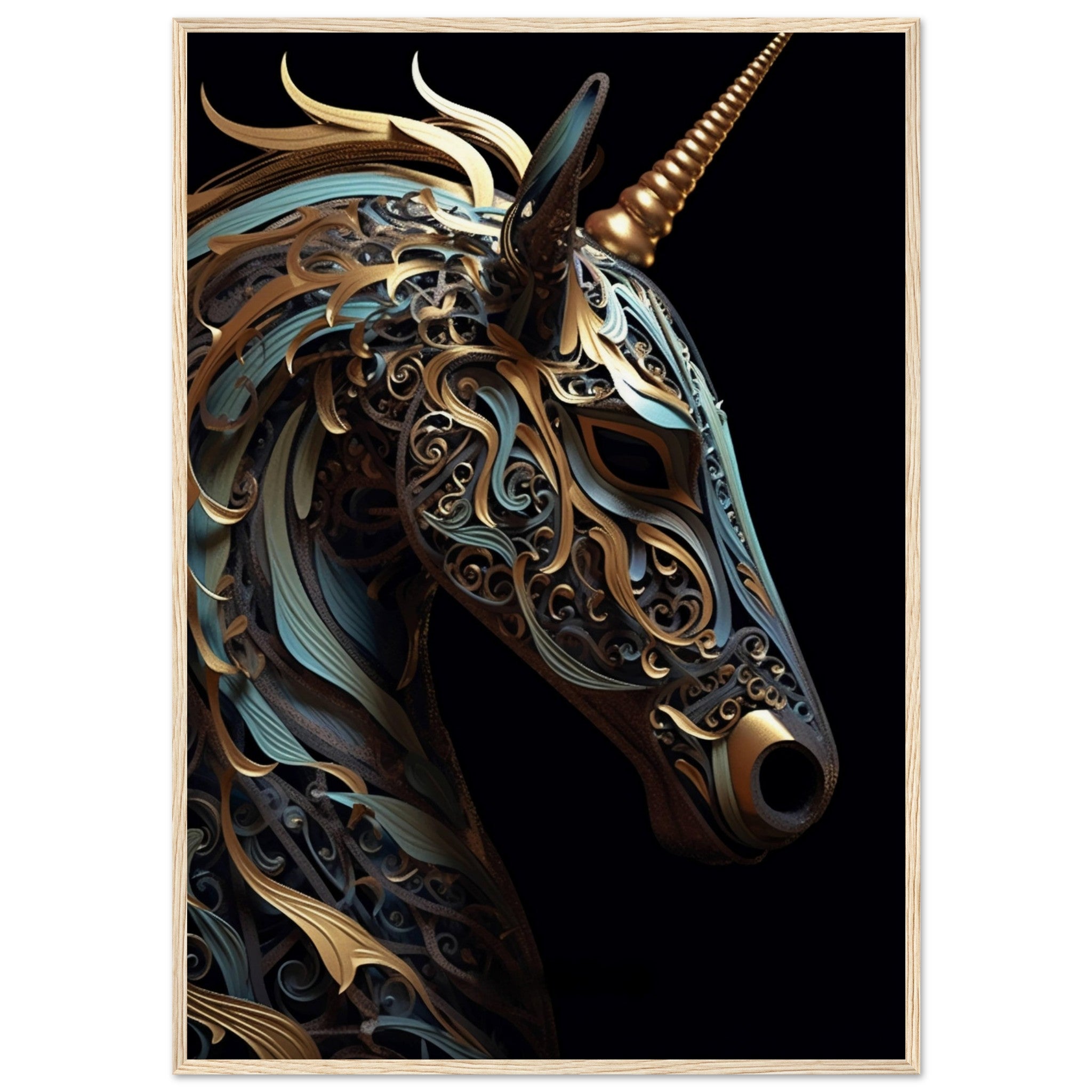 Golden geometric unicorn - immersiarts