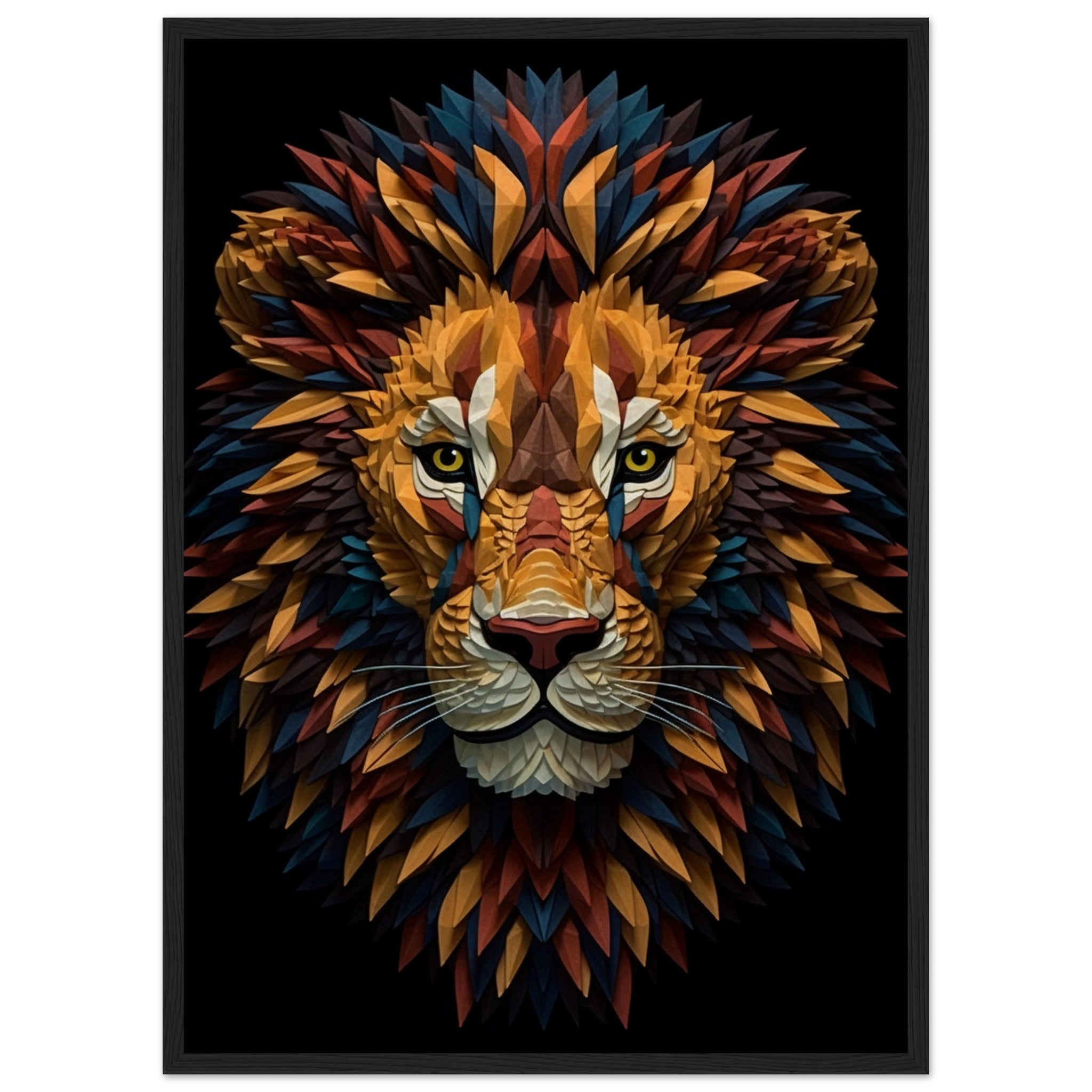 Geometric lion face - immersiarts