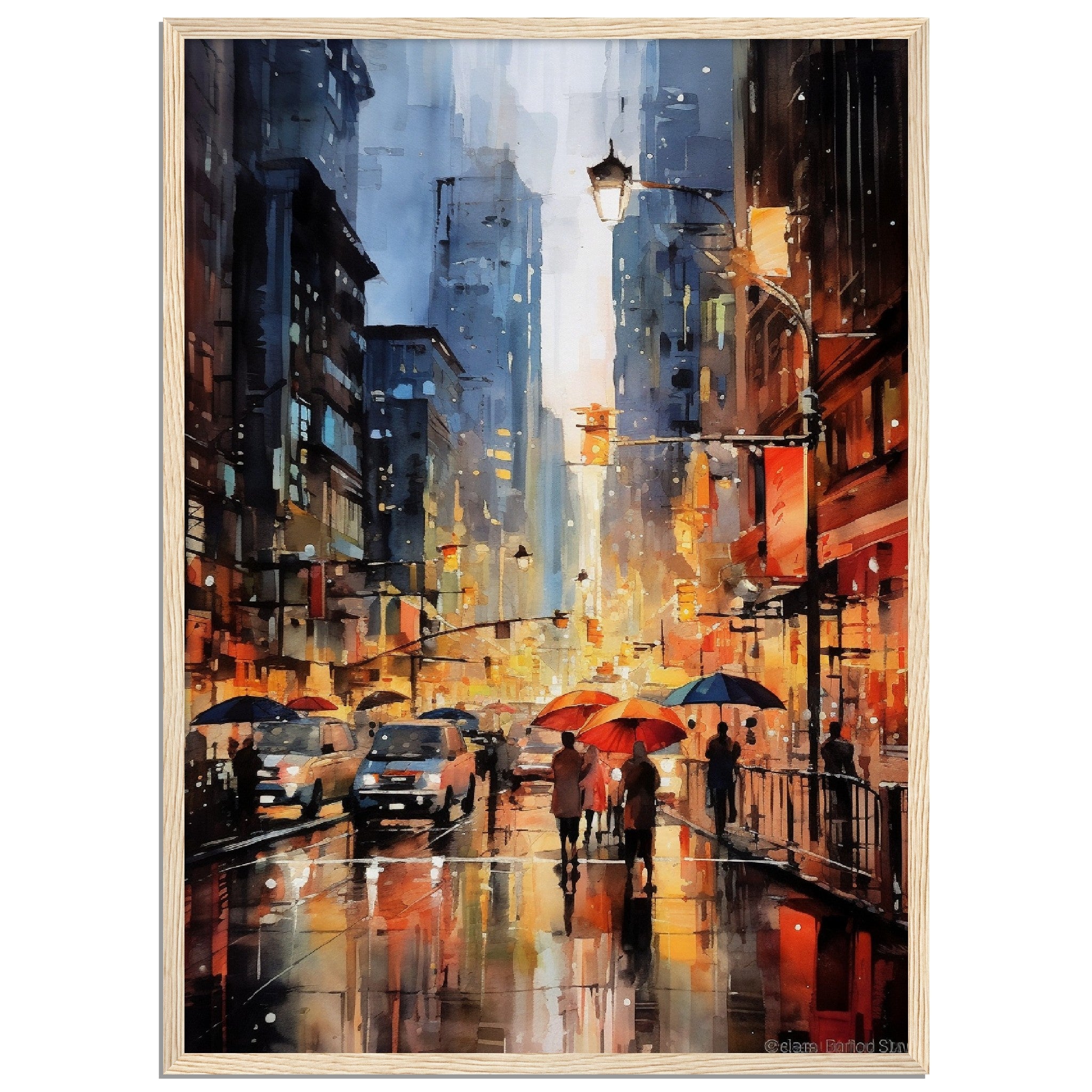 Water Colour Lively Cityscape - immersiarts