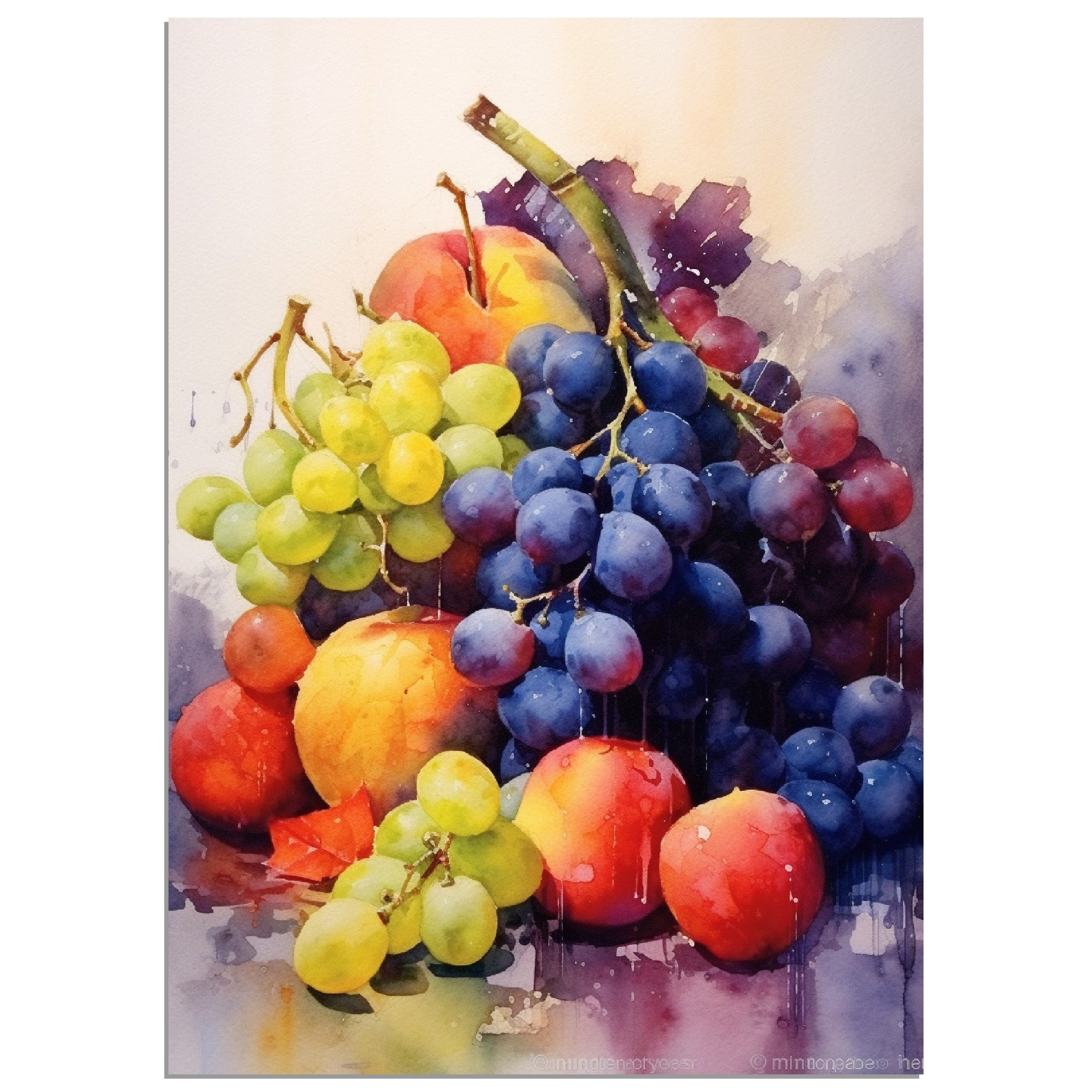 Water Colour Collection Of Colourful Fruits - immersiarts