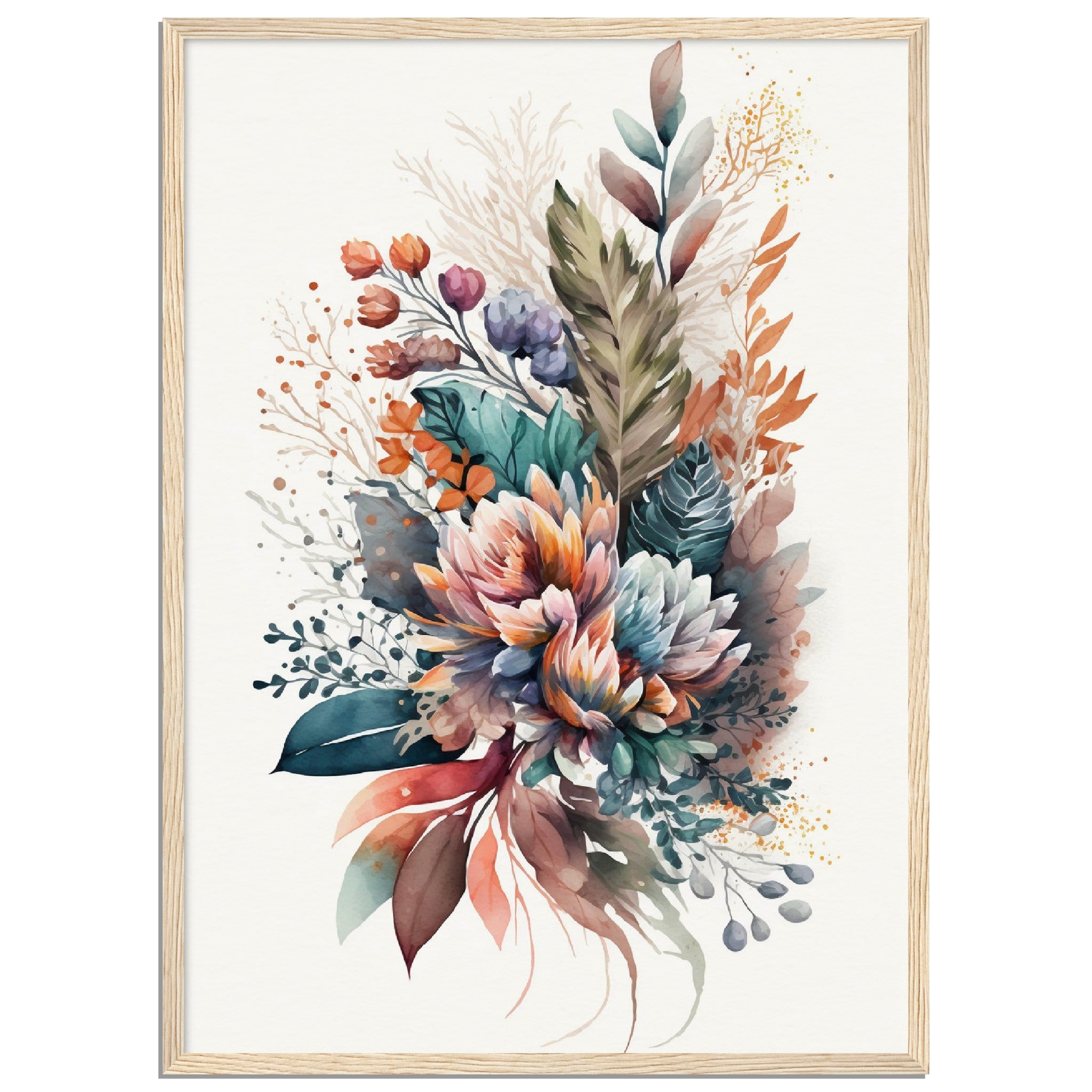Water Colour Boho Flower Bouquet Style 3 - immersiarts