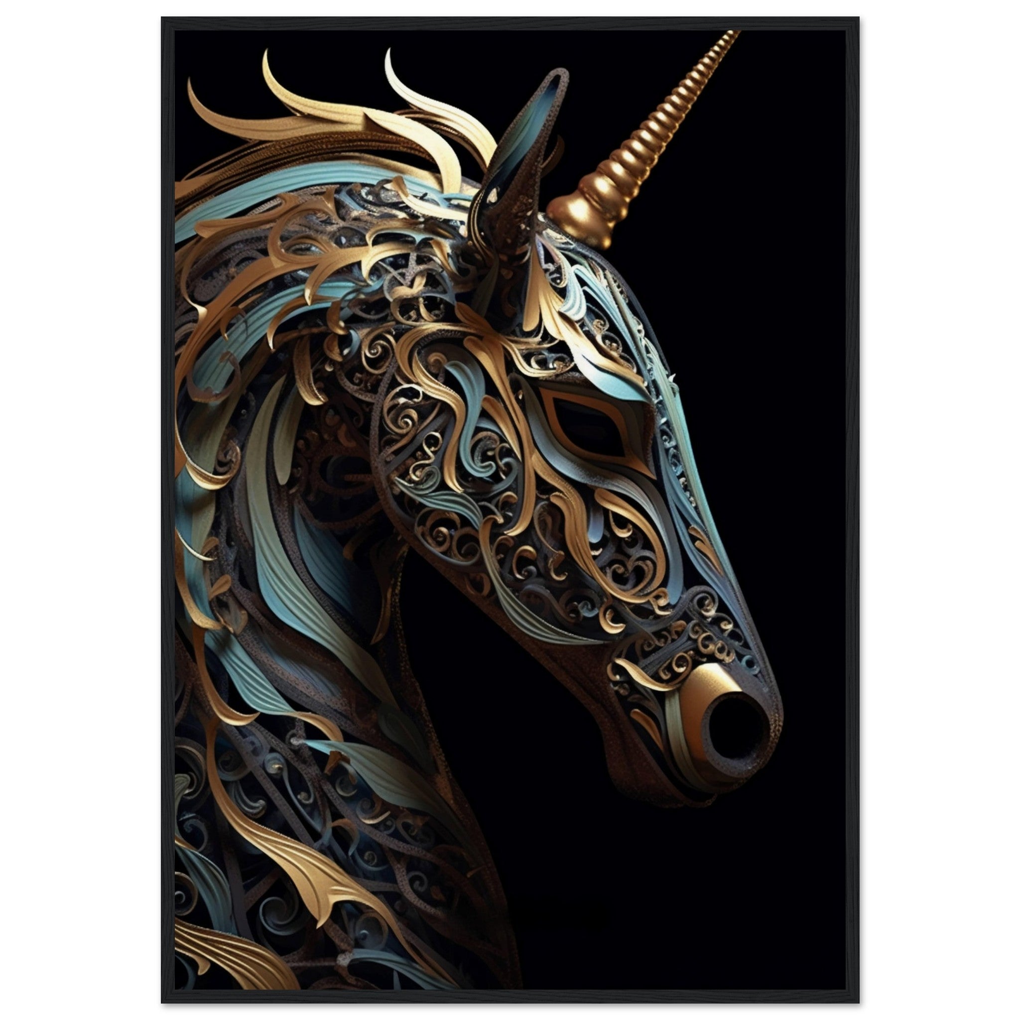 Golden geometric unicorn - immersiarts