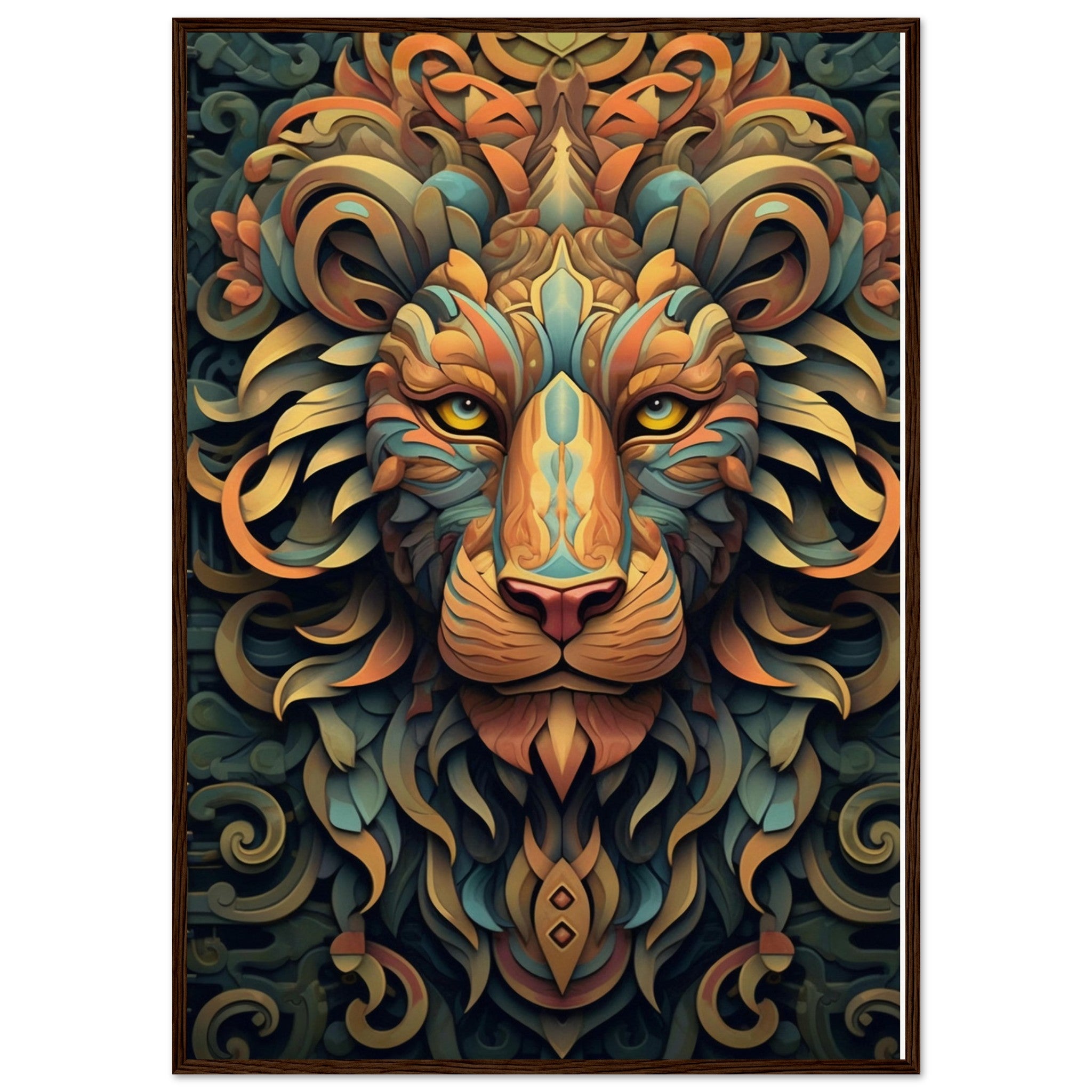 Macro Geometric Lion face - immersiarts
