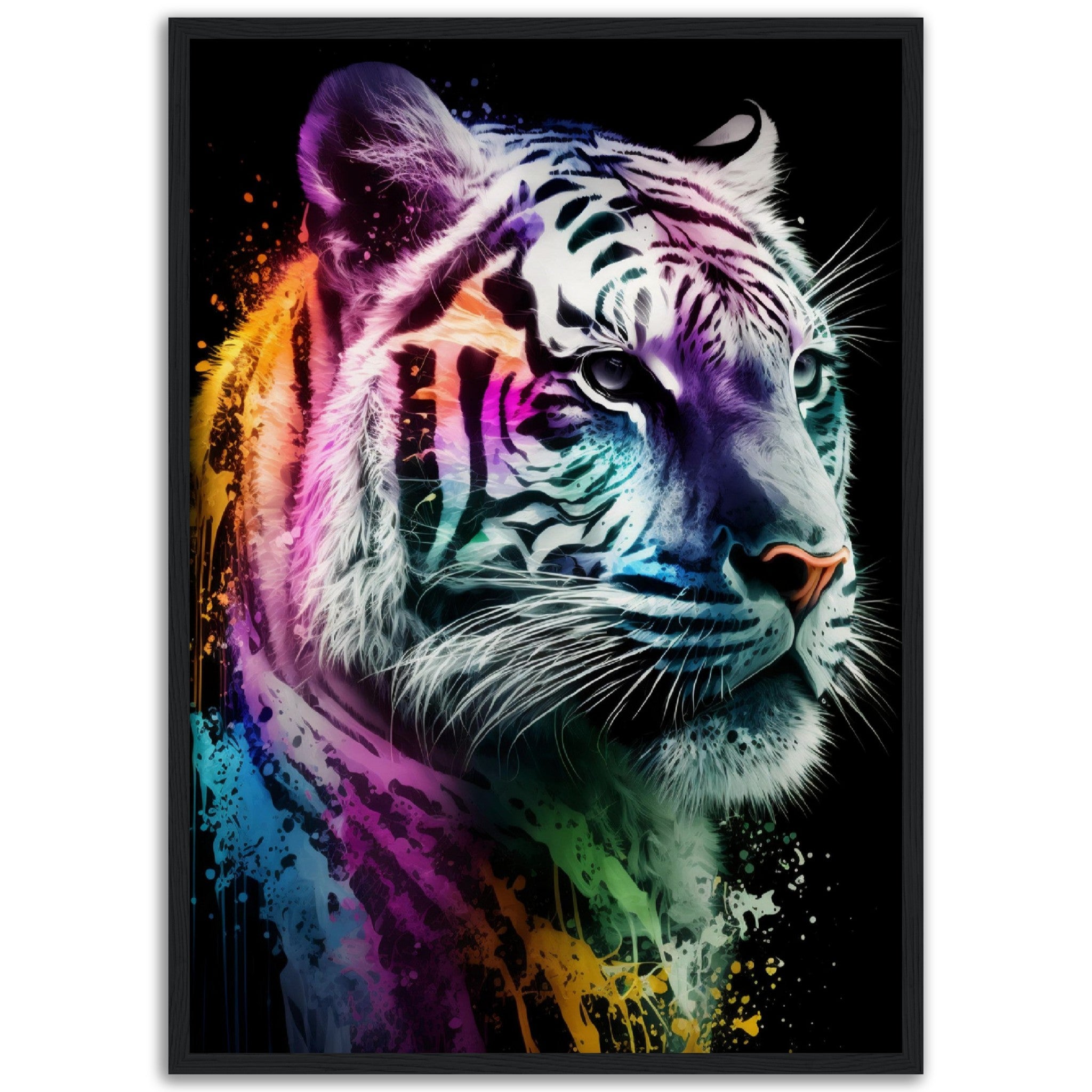 Abstract Rainbow Snow Tiger - immersiarts