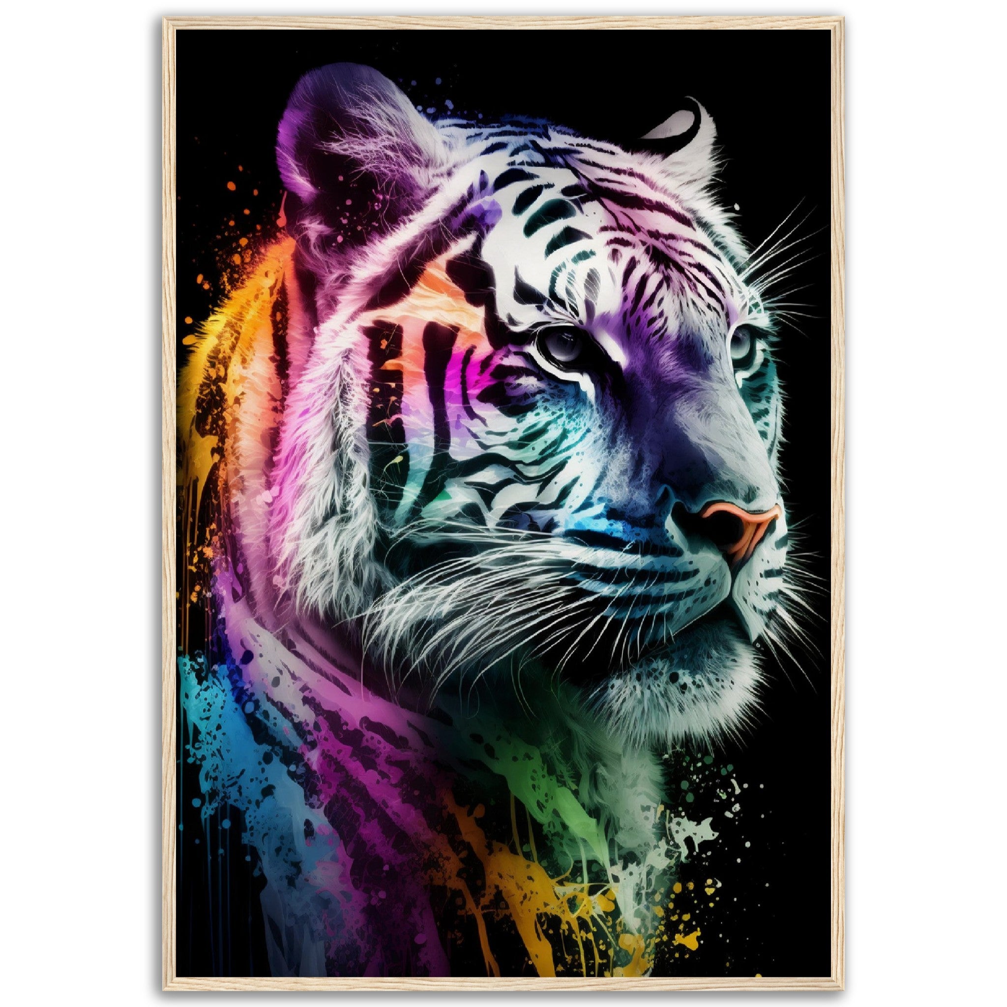 Abstract Rainbow Snow Tiger - immersiarts