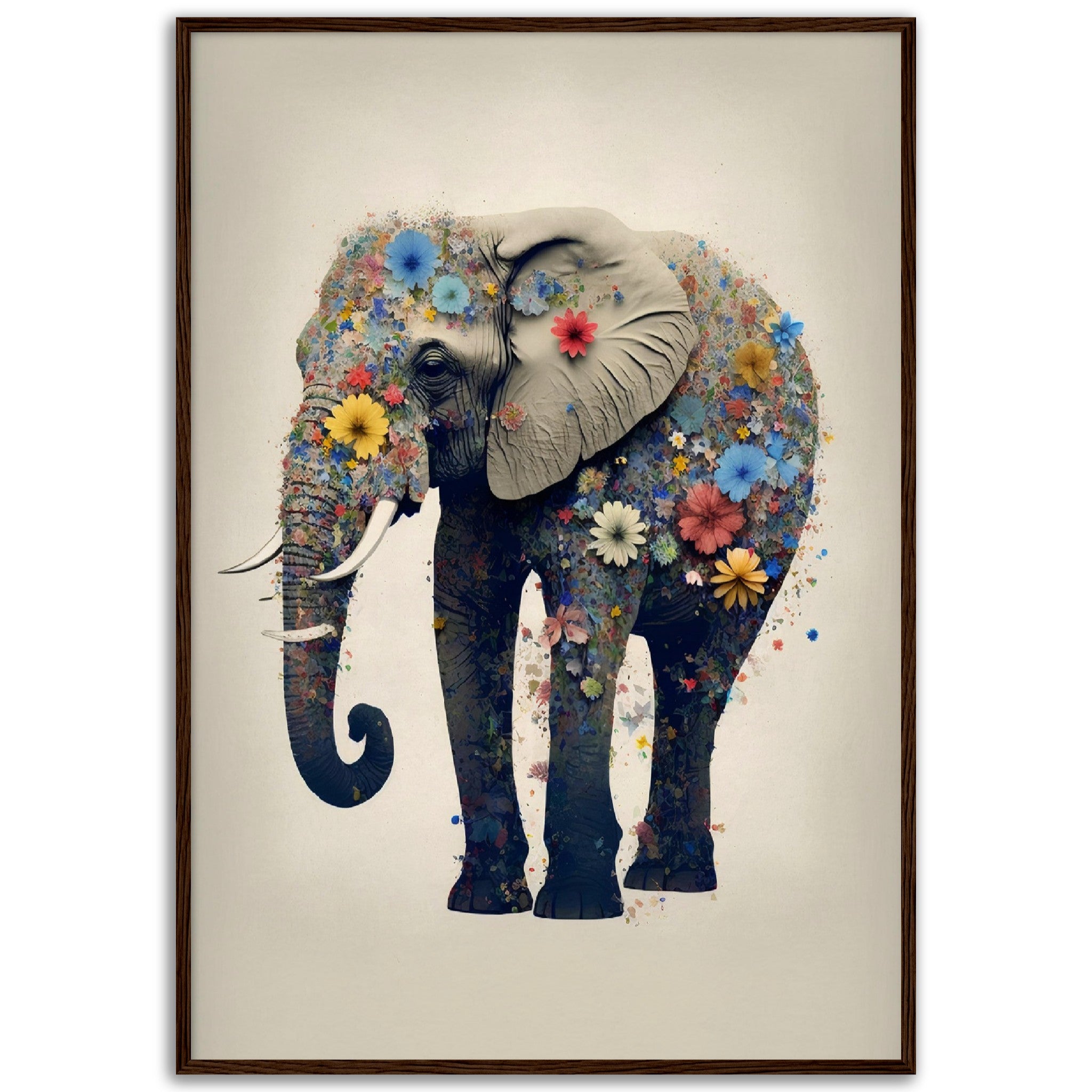 Abstract Floral Elephant - immersiarts