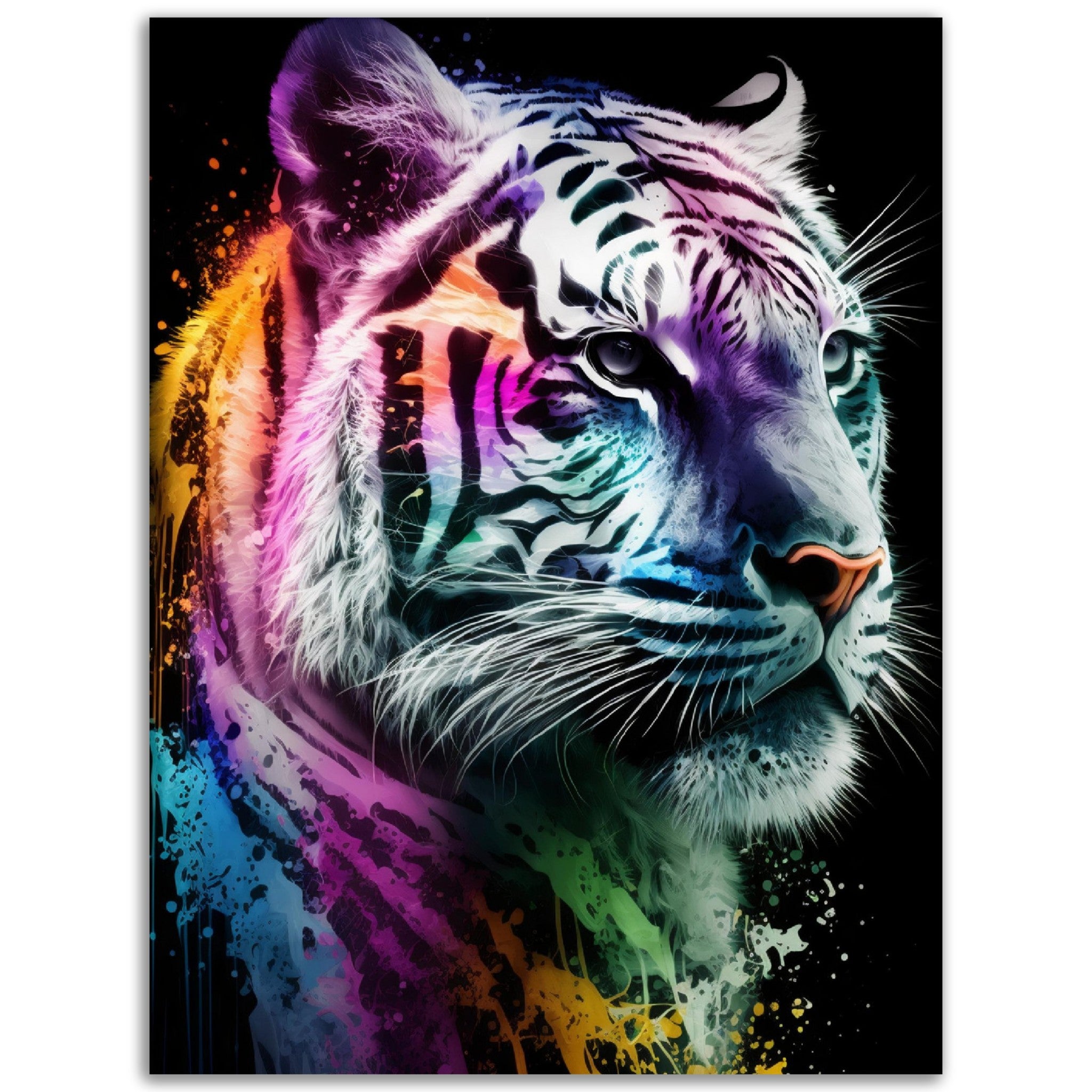 Abstract Rainbow Snow Tiger - immersiarts