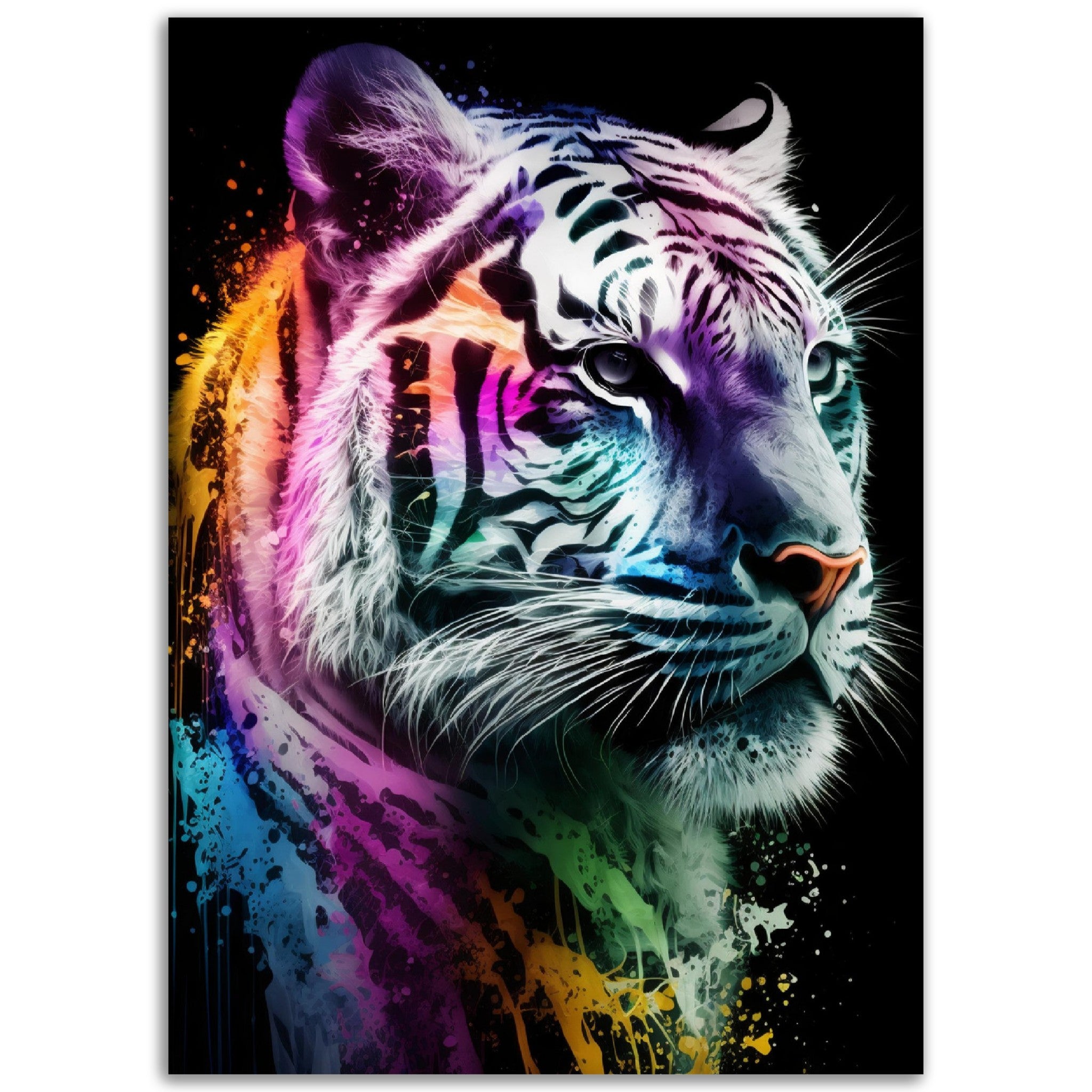 Abstract Rainbow Snow Tiger - immersiarts