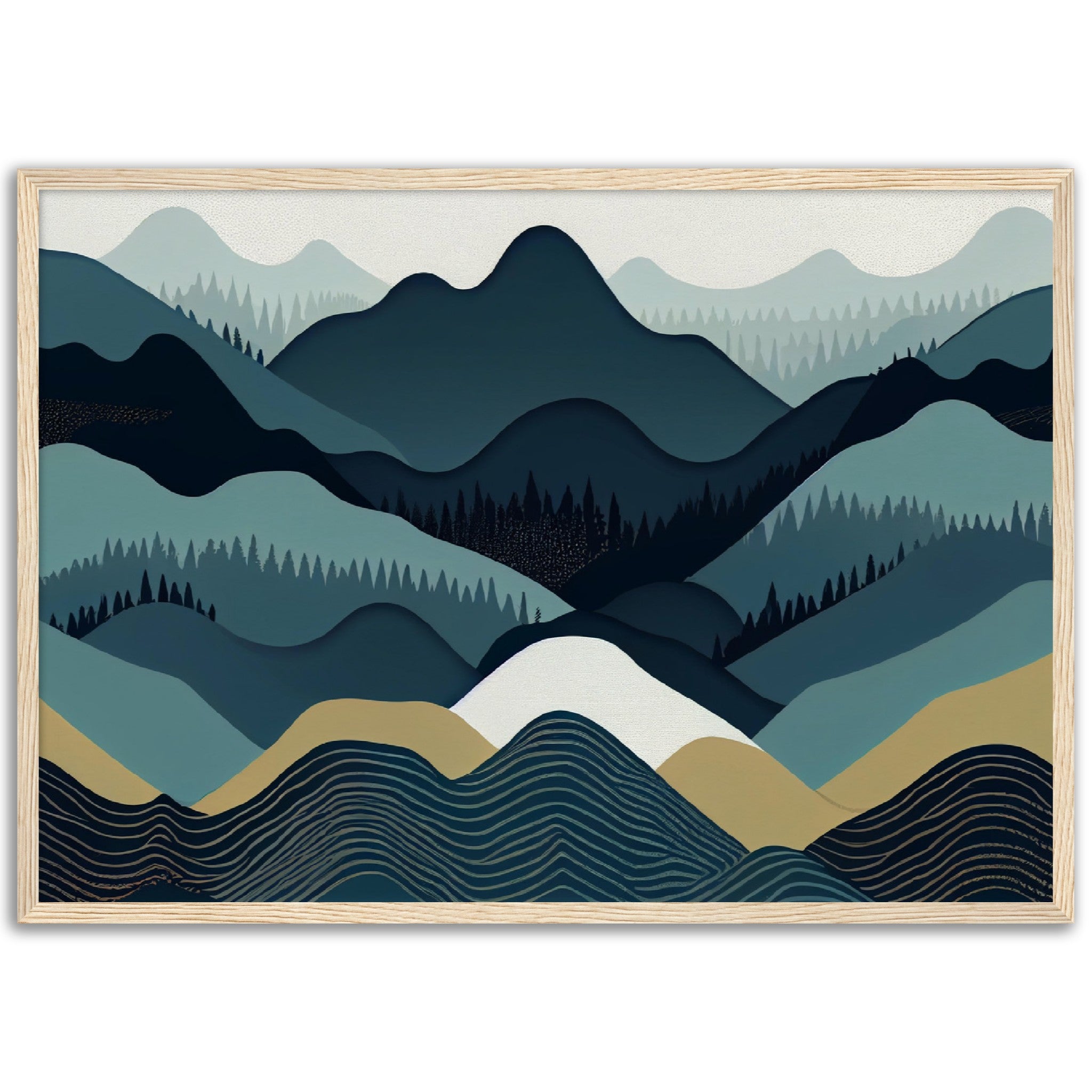 Minimalist Landscape Grey Peaks - immersiarts