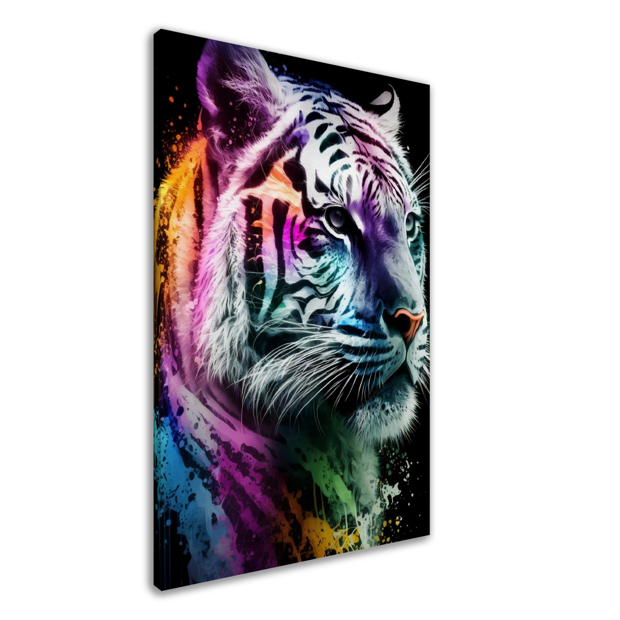 Abstract Rainbow Snow Tiger - immersiarts