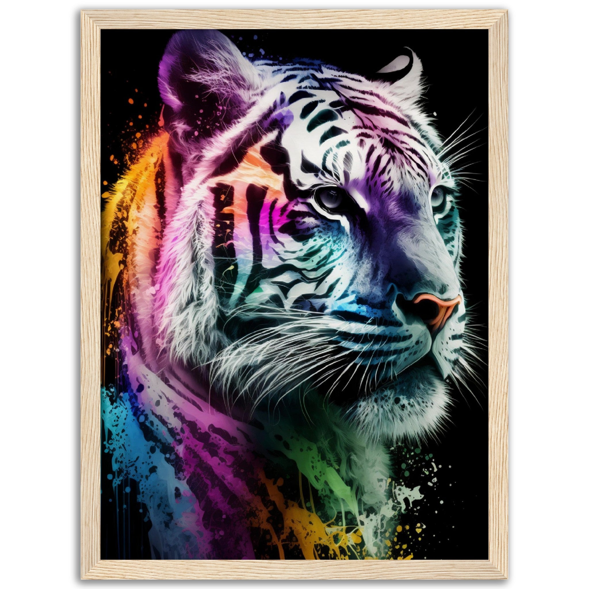 Abstract Rainbow Snow Tiger - immersiarts