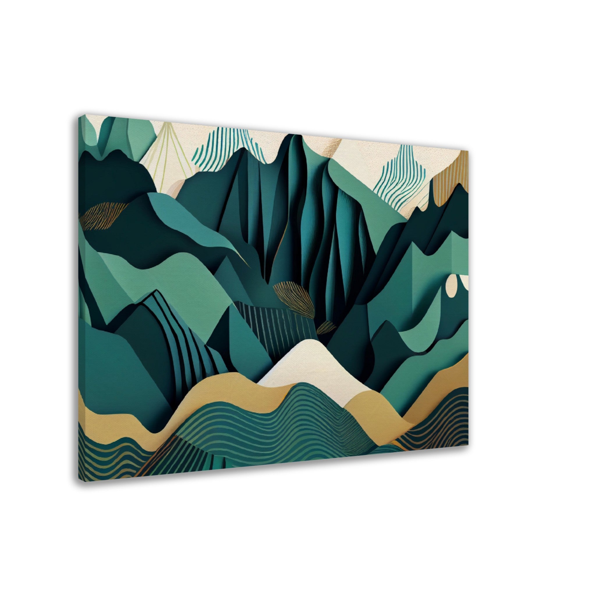 Minimalist Landscape Green Honeycomb Hills - immersiarts