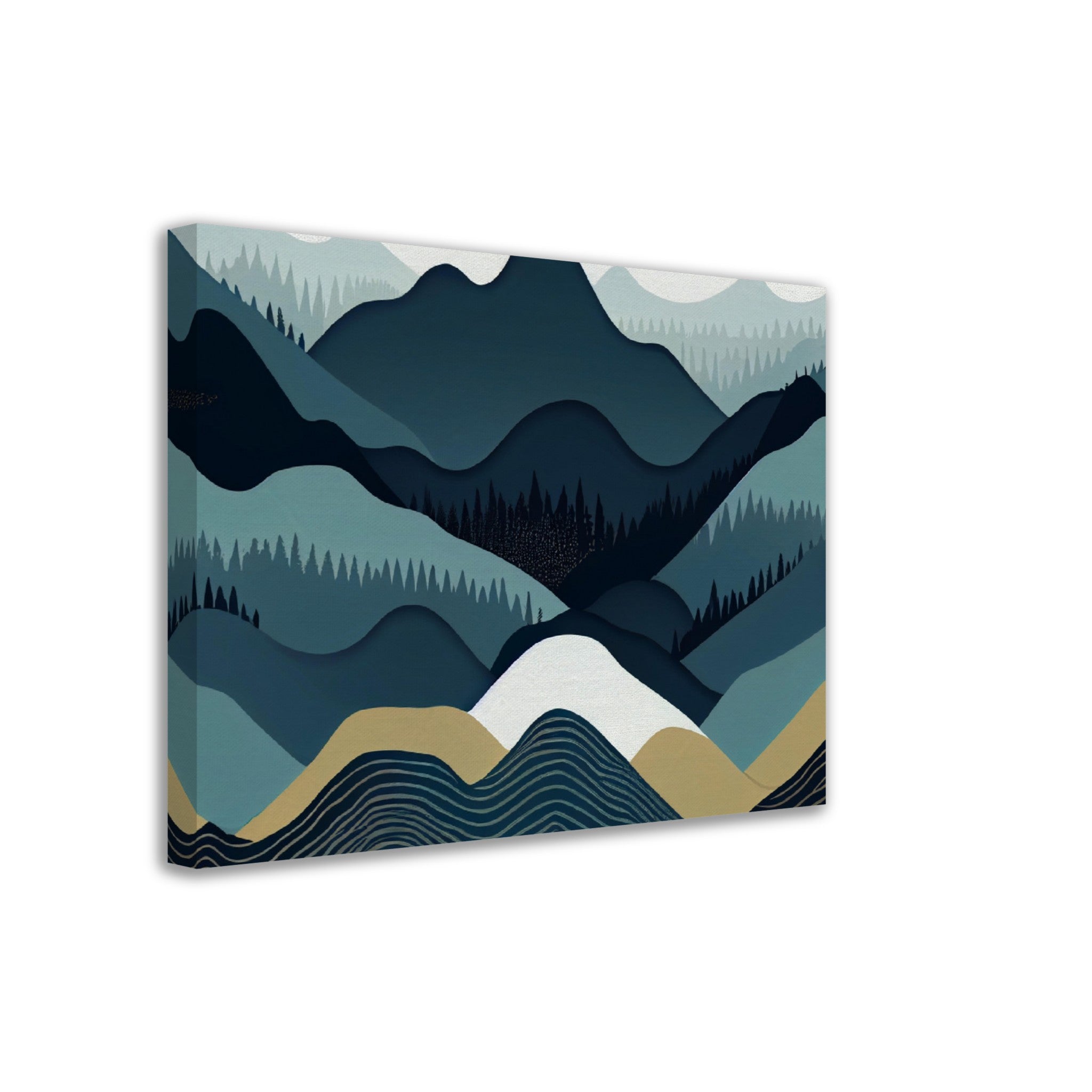 Minimalist Landscape Grey Peaks - immersiarts