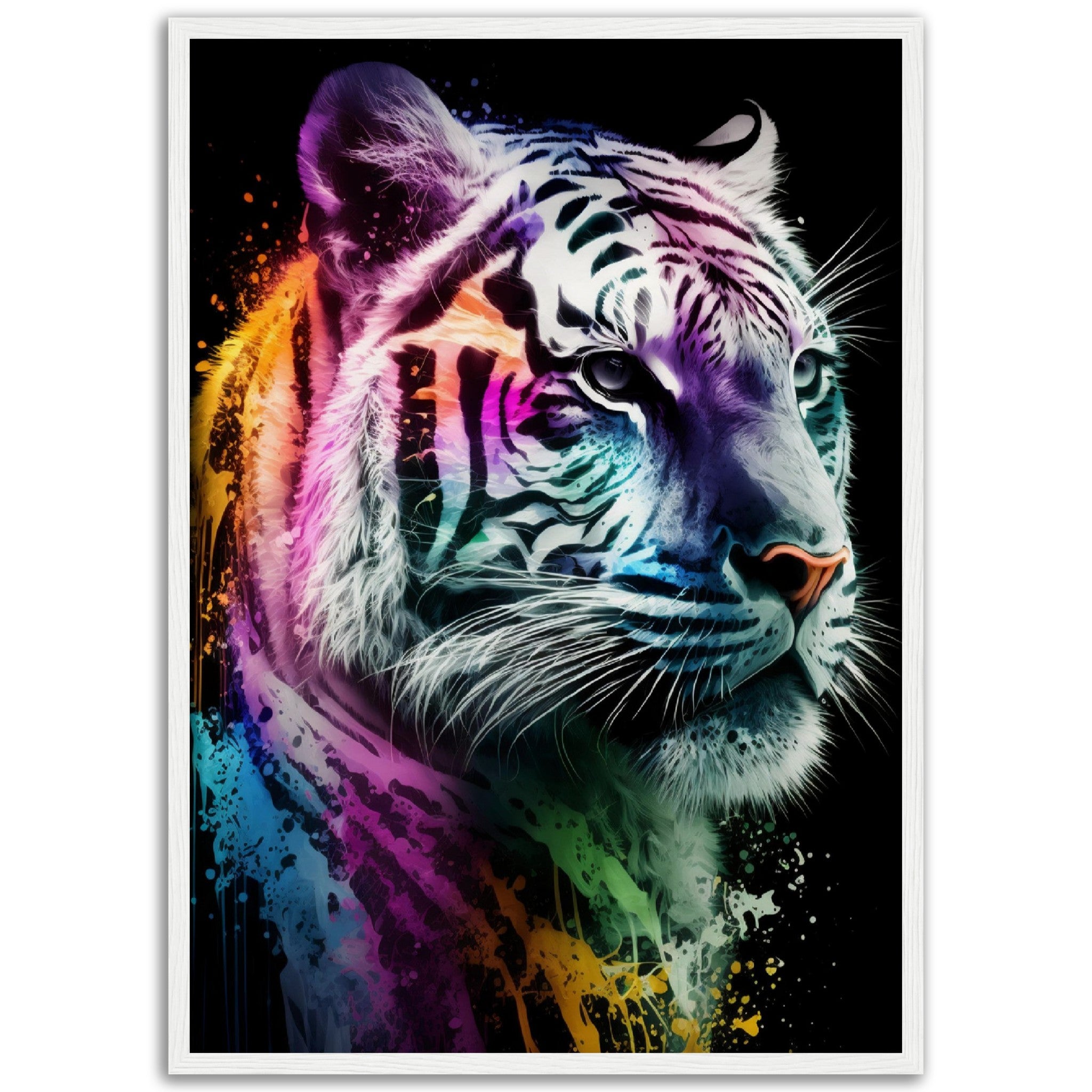 Abstract Rainbow Snow Tiger - immersiarts